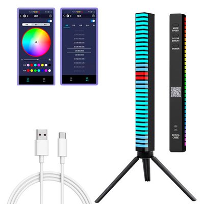 Світильник музичний еквалайзер 32 LED 3D з Bluetooth АКБ тринога, D-10-RGB 7000006731 фото