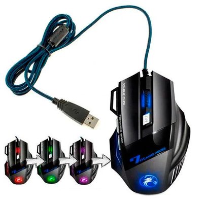 USB ігрова миша мишка 5500DPI ергономічна з виступами тиха iMice X7 7000001596 фото