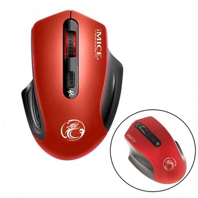 Бездротова ігрова миша мишка тиха 2000dpi iMice G-1800, червона 7000001562 фото