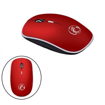 Бездротова миша мишка тиха плоска 1600dpi iMice G-1600, червона 7000001850 фото