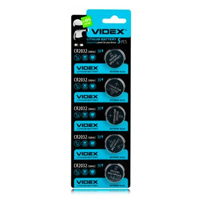Батарейка таблетка 5шт CR2016 3В Videx, літій 7000000480 фото