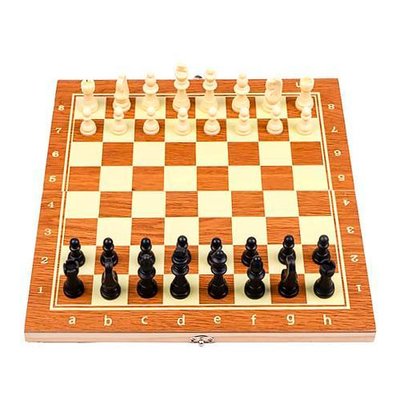 Настільна гра 3в1 шахи, шашки, нарди, 34x34см, дерево 7000006792 фото