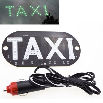 Автомобільне LED табло табличка Таксі TAXI 12В, зелене в прикурювач 7000000326 фото
