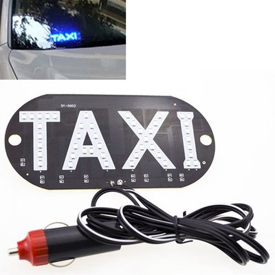 Автомобільне LED табло табличка Таксі TAXI 12В, синє в прикурювач 7000000241 фото