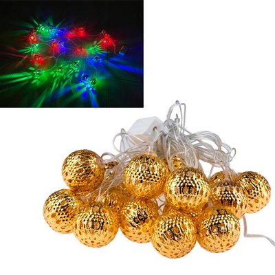 Гірлянда світлодіодна новорічна кольорова металеві Кульки 20 LED 3м 7000005835 фото