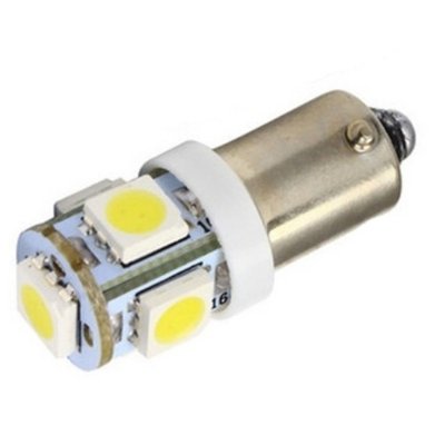 LED BA9S T4W лампа в автомобіль 2шт, 4+1 SMD 5050, білий 7000000192 фото