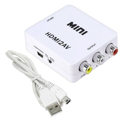 Конвертер HDMI - AV, RCA, відео, аудіо, білий 7000003776 фото