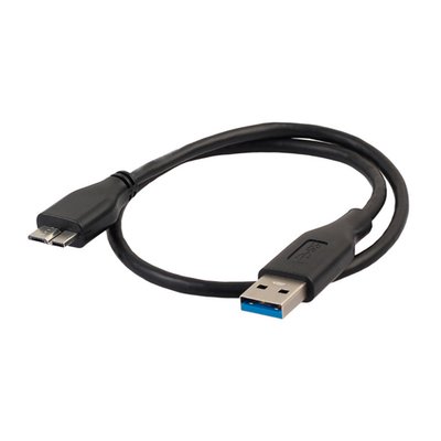 Кабель USB 3.0 - USB Micro-B, 1м, грубий, чорний 7000003351 фото