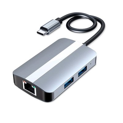 USB 3.0 Type-C - RJ45 Ethernet LAN адаптер і хаб 2x USB 2.0 3.0 SD TF 7000001742 фото