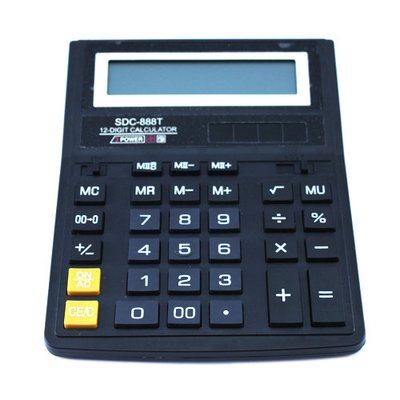 Калькулятор настільний бухгалтерський 20х15см 12-розрядний SDC-888T 7000000832 фото