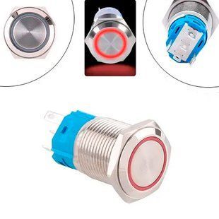 Кнопка 19мм возвратная, 9-24В, красный LED, 5pin, 19K-P11D 7000007236 фото
