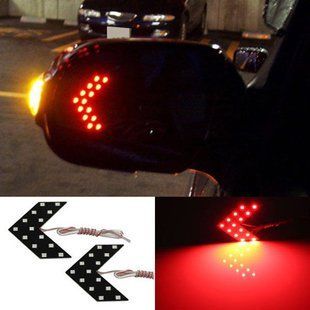 Покажчики повороту LED для авто на бокове дзеркало, пара, червоні 7000000029 фото