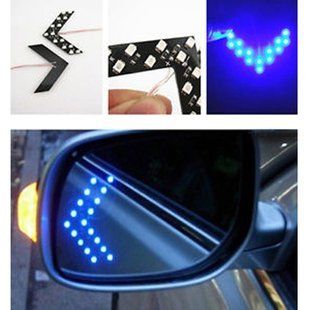 Покажчики повороту LED для авто на бокове дзеркало, пара, сині 7000000184 фото