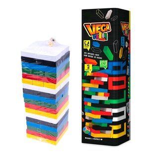 Настільна гра Дженга Вежа Jenga Vega Color Джанга GVC-01U, 54 брусків 7000000847 фото