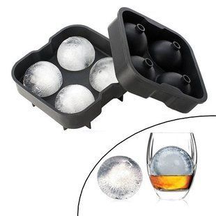 Форма силиконовая для льда Шарики 4 ячейки 4.5см двойная Ice Ball для виски 7000000640 фото