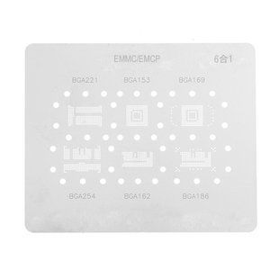 BGA трафарет eMMC eMCP 6в1 BGA221 BGA153 BGA169 BGA254 BGA162 BGA186 7000001034 фото