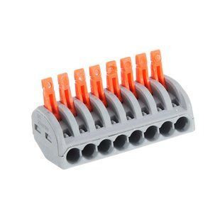 10x Клемна колодка 8pin клема з'єднувальна з важелями 250 В 32 А 4 мм2 7000004844 фото