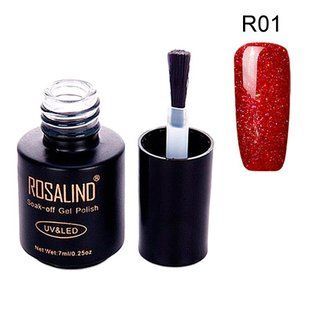 Гель-лак для ногтей маникюра 7мл Rosalind, шиммер, R01 красный 7000002076 фото