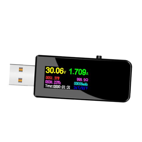 USB тестер 13в1 струму напруги ємності мАг Вт Втг D+ D- Atorch U96P 7000001276 фото