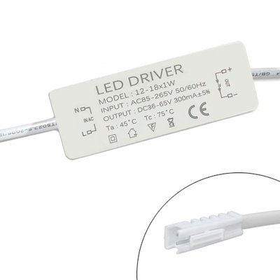 Блок живлення LED драйвер постійного струму 12-18x1Вт 0.3А AC220В – DC36-65В 7000007040 фото