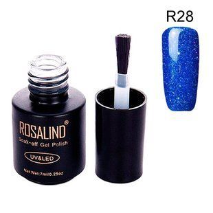 Гель-лак для ногтей маникюра 7мл Rosalind, шиммер, R28 синий 7000002079 фото