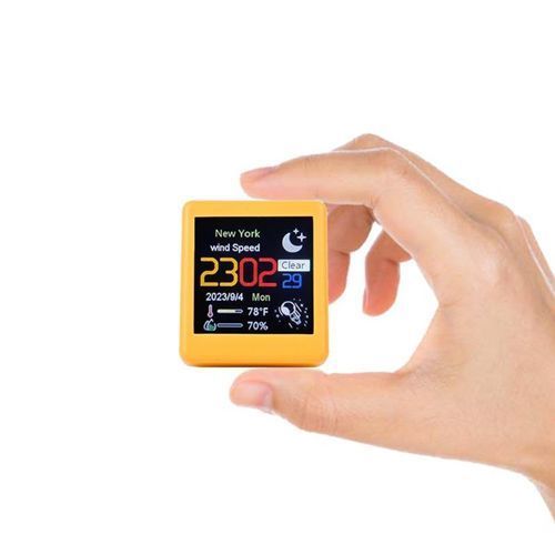 Метеостанция мини настольная с Wi-Fi ЖК 1.54" портативная, Smart weather clock 7000007555 фото