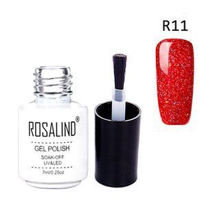 Гель-лак для нігтів манікюру 7мл Rosalind, шиммер, R11 гранатовий 7000002190 фото