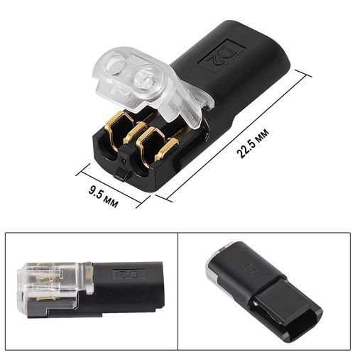 З&rsquo;єднувач дротів D2 10шт 2пін 18-22AWG без зачищення, швидкозатискний 7000008038 фото