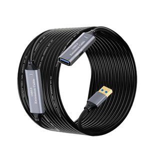 USB 3.0 подовжувач активний репітер, кабель AM - AF з Type-C, 10м, Premium 7000007106 фото