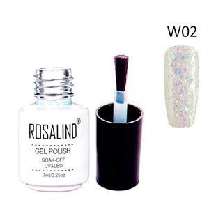Гель-лак для нігтів манікюру 7мл Rosalind, гліттер, W02 морозний іній 7000005358 фото