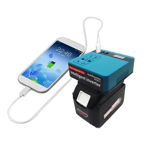 Інвертор 220В 120Вт для акумуляторів Makita 18-21В DC, з USB і дисплеєм 7000007805 фото