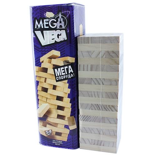 Настільна гра Дженга Вежа Jenga Mega Vega Джанга G-MV-01U 54 бруска 7000000522 фото