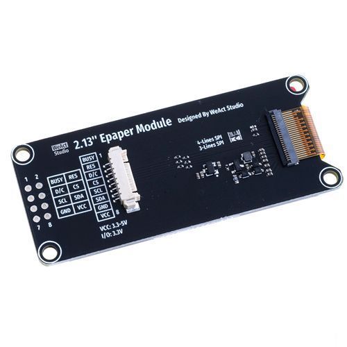 E-ink дисплей 2кольори WeAct Epaper 2.13" 250x122 SPI чорний білий 7000007274 фото