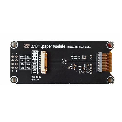 E-ink дисплей 2кольори WeAct Epaper 2.13" 250x122 SPI чорний білий 7000007274 фото