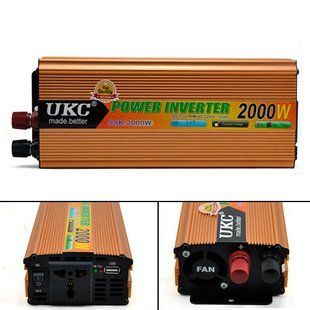 Інвертор автомобільний перетворювач DC в AC 12-220В 2000Вт UKC SSK-2000W 7000005647 фото