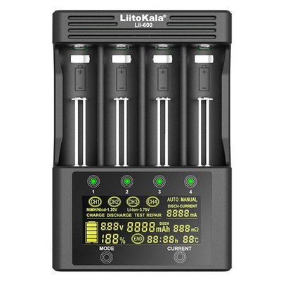 Умное зарядное устройство Liitokala Lii-600 Li-ion разряд емкость, 4 канала 7000006265 фото