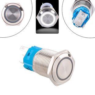 Кнопка 19мм фиксирующаяся, 12-24В, белый LED, 5pin, 19K-P11DZ 7000006436 фото