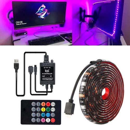 LED RGB 2м стрічка підсвітки ТБ з пультом д/у, USB, датчиком звуку 7000000910 фото