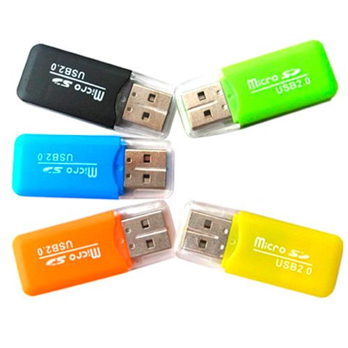 USB 2.0 MicroSD TF T-Flash кардридер картридер мини, цветные 7000001965 фото