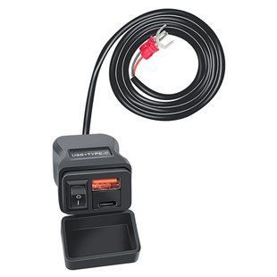Зарядний пристрій USB Type-C 50Вт, SAE IP66, на кермо мотоцикла 7000007611 фото