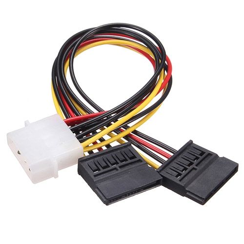 Перехідник IDE Molex - 2x Sata 15pin для живлення жорстких дисків 7000001542 фото