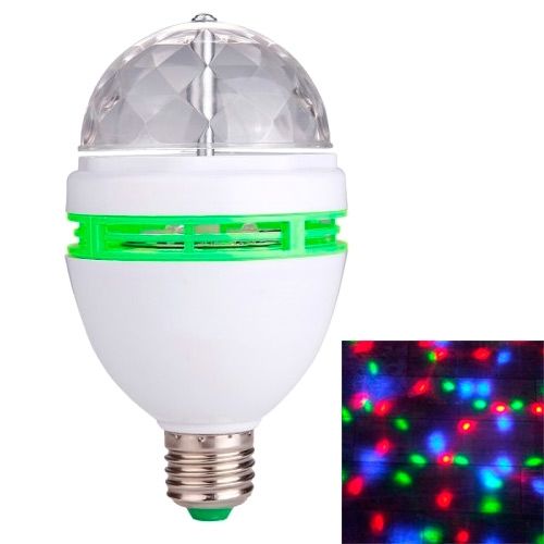 Диско лампа вращающаяся светодиодная, E27 LED RGB 3Вт 7000004742 фото