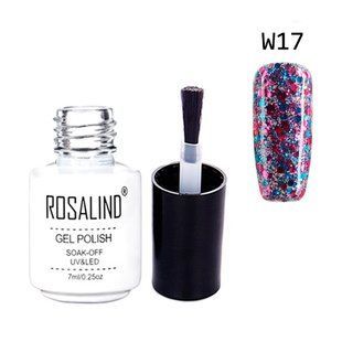 Гель-лак для ногтей маникюра 7мл Rosalind, глиттер, W17 хамелеон 7000002198 фото