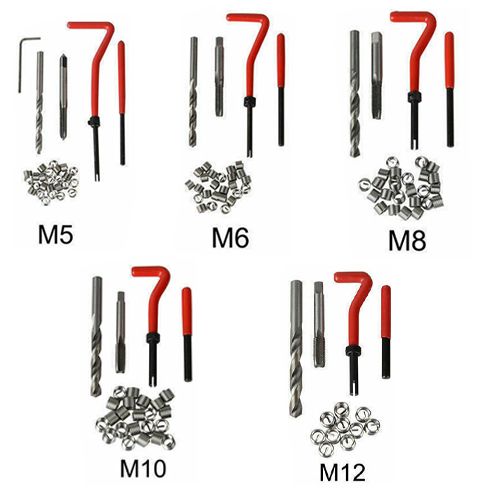 Набір для відновлення пошкодженої різьби M5-M12, 131 предмет, в кейсі 7000006179 фото