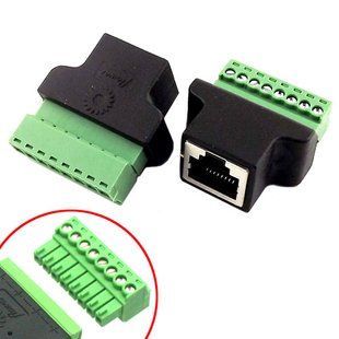 Перехідник RJ45 8P8C вита пара роз'єм мама - клемники 8pin 7000001541 фото