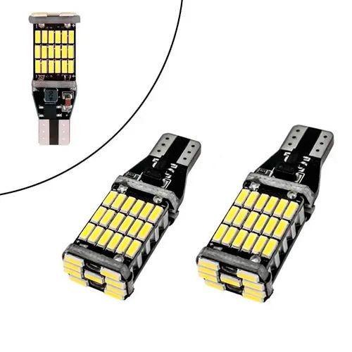 LED T15 W16W лампа в автомобиль 2шт, 45 SMD 4014, с обманкой Canbus, белый 7000005424 фото