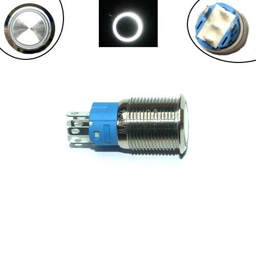 Кнопка 16мм фиксирующаяся, 12-24В, белый LED, 5pin, 16K-P11DZ 7000005722 фото