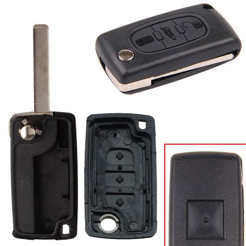 Викидний ключ, корпус під чіп, 3кн, Peugeot, ніша CE0523, HU83 7000000135 фото