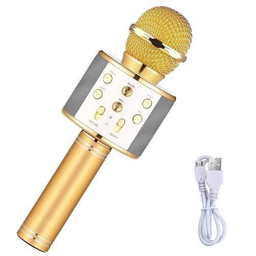 Микрофон караоке беспроводной с колонкой Bluetooth USB WS-858, ТЕМБР 7000002717 фото