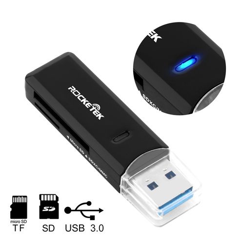 USB 3.0 SD SDHC MMC MicroSD TF кардридер Rocketek 7000001851 фото